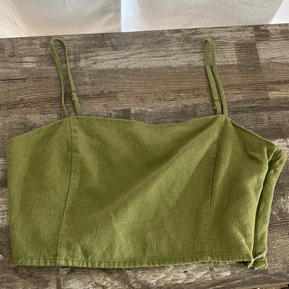sage green, tank top, jean like - Picture 1 of 4
